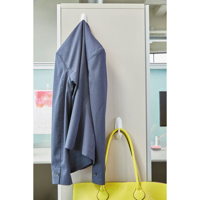 General Purpose Designer Hooks, Medium, 3 lb Cap, White, 50 Hooks and Strips/Pack