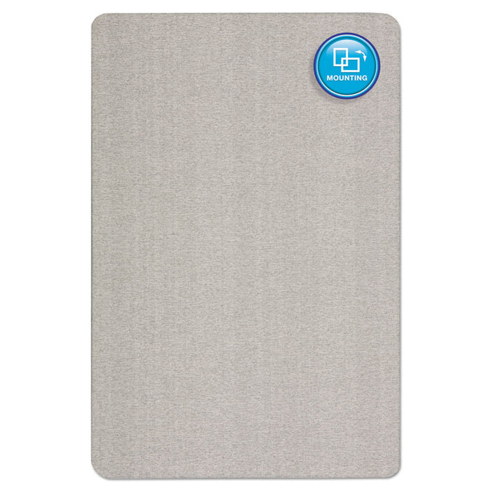 Oval Office Fabric Bulletin Board, 48 x 36, Gray