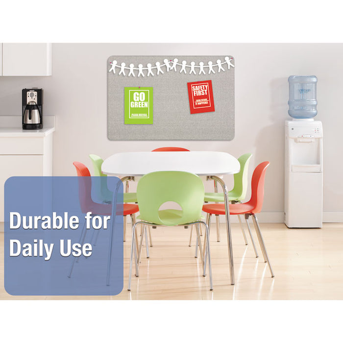 Oval Office Fabric Bulletin Board, 48 x 36, Gray