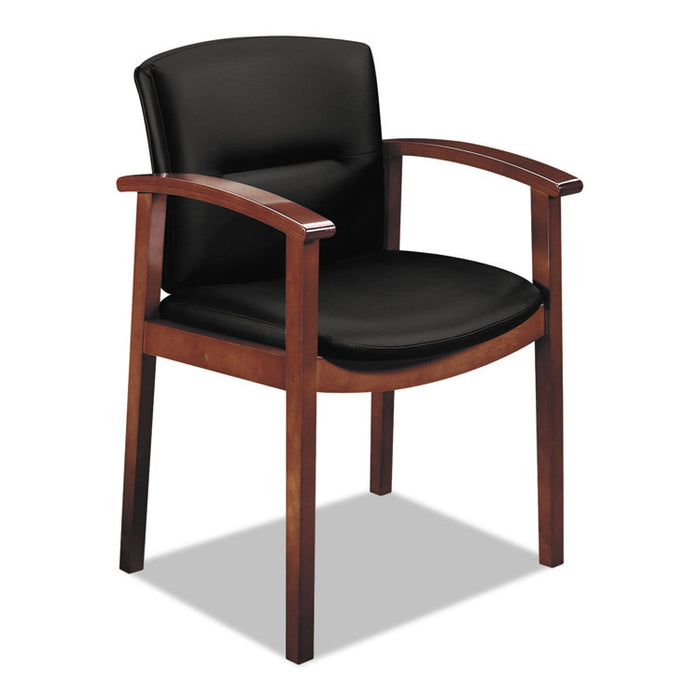 5000 Series Park Avenue Collection Guest Chair, 23.5" x 22" x 34", Black Seat/Black Back, Mahogany Base