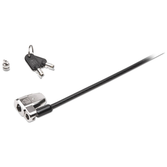 ClickSafe 2.0 Keyed Laptop Lock, 6 ft Carbon Steel Cable, Silver, 2 Keys