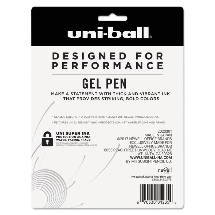 Stick Gel Pen, Micro 0.38mm, Assorted Ink, Clear Barrel, 8/Set