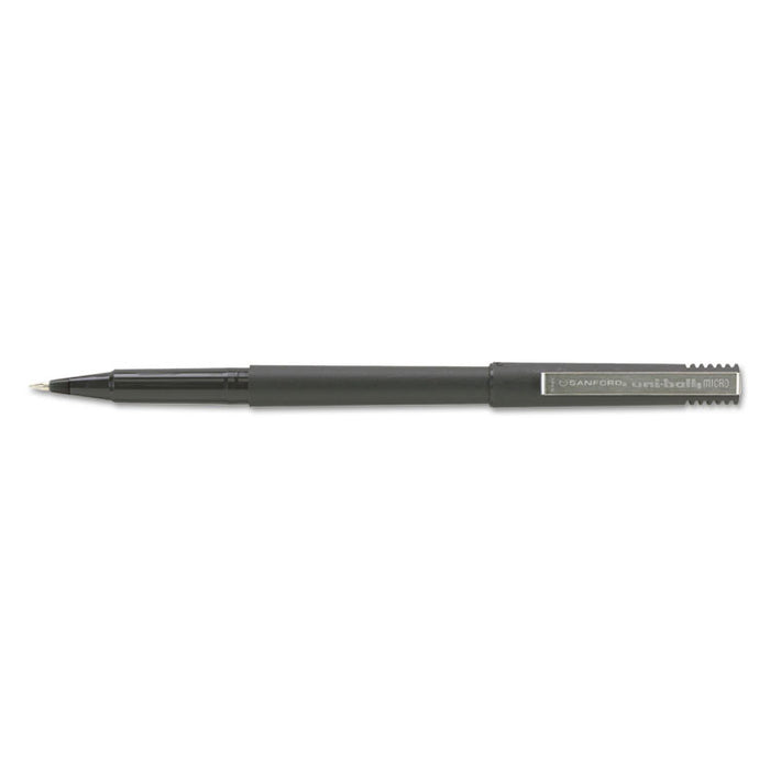 Roller Ball Pen, Stick, Micro 0.5 mm, Black Ink, Black Barrel, 72/Pack