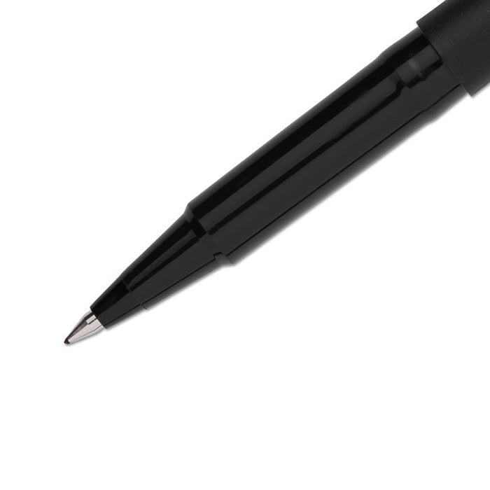 Roller Ball Pen, Stick, Micro 0.5 mm, Black Ink, Black Barrel, 72/Pack