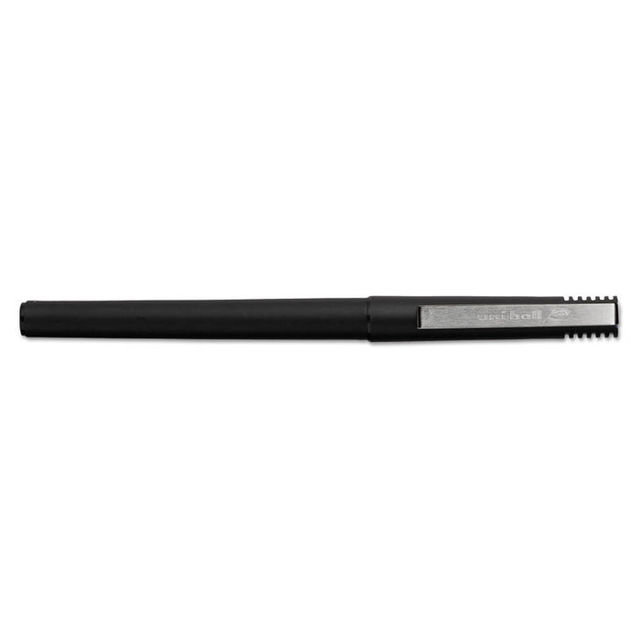 Stick Roller Ball Pen, Micro 0.5mm, Blue Ink, Black Barrel, 72/Pack