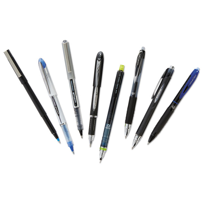 ONYX Roller Ball Pen, Stick, Fine 0.7 mm, Blue Ink, Black Matte Barrel, 72/Pack