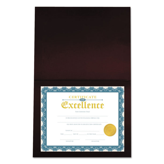 Certificate/Document Cover, 8 1/2 x 11 / 8 x 10 / A4, Burgundy, 6/PK