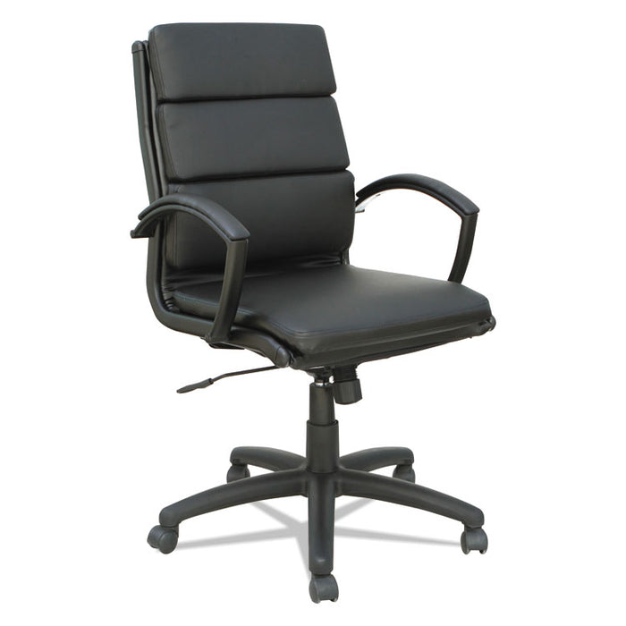 Alera Neratoli Mid-Back Slim Profile Chair, Supports up to 275 lbs., Black Seat/Black Back, Black Base