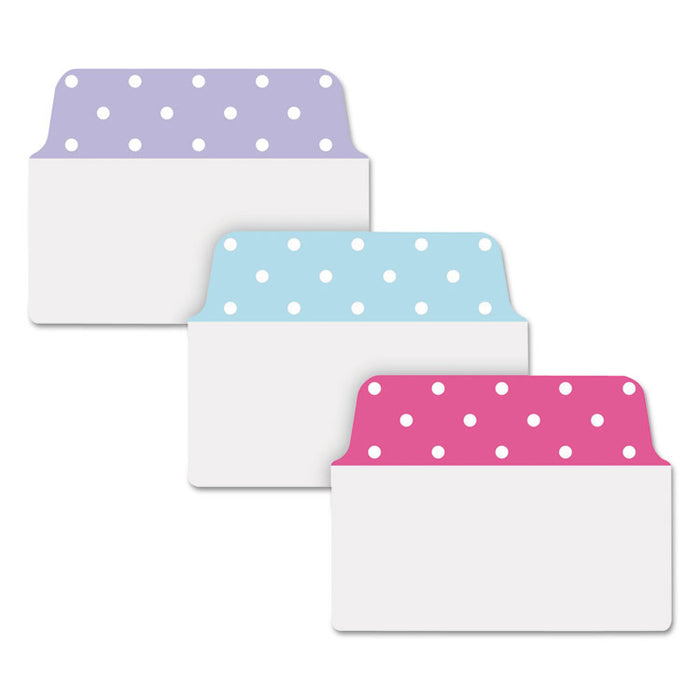 Ultra Tabs Repositionable Tabs, Dot Designs: 2" x 1.5", 1/5-Cut, Assorted Colors, 24/Pack