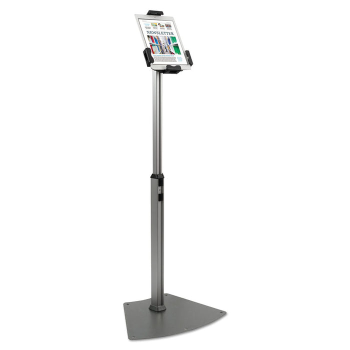 Tablet Kiosk Floor Stand for 7" to 10" Tablets, Silver