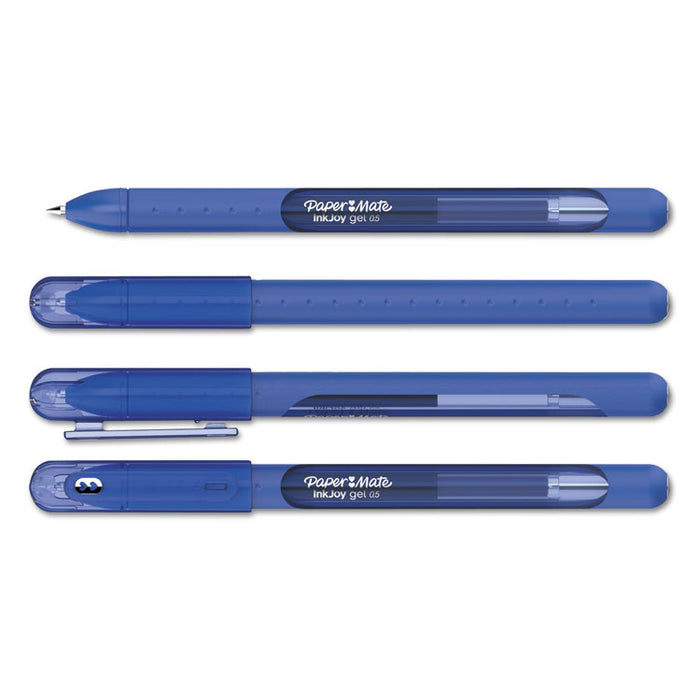 InkJoy Gel Pen, Stick, Fine 0.5 mm, Blue Ink, Blue Barrel, Dozen
