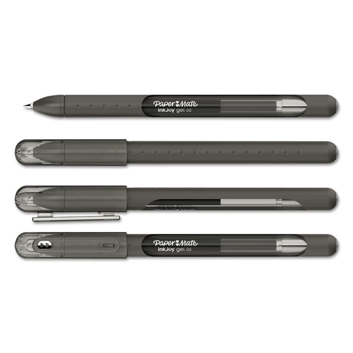 InkJoy Gel Pen, Stick, Fine 0.5 mm, Black Ink, Black Barrel, Dozen