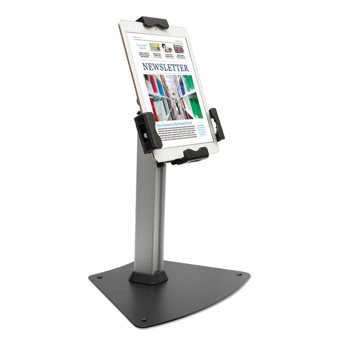 Tablet Kiosk Desktop Stand for 7" to 10" Tablets, Silver