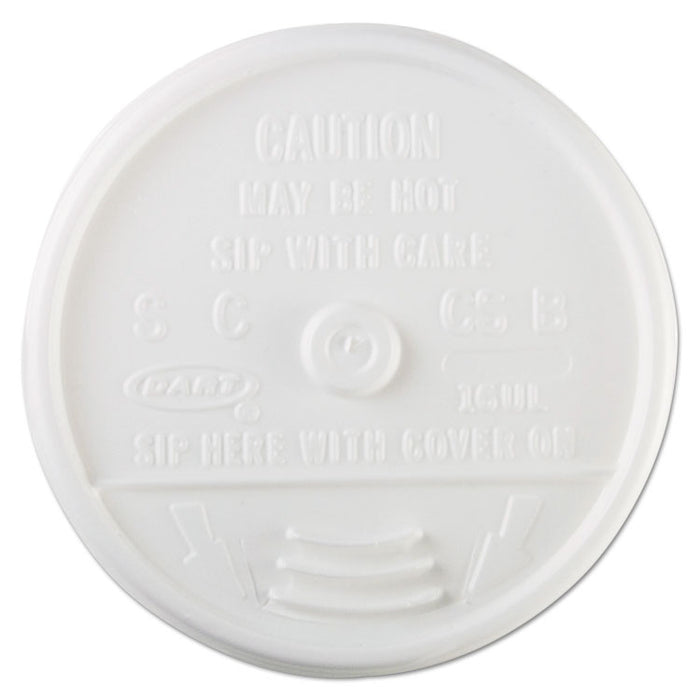 Plastic Lids, for 16oz Hot/Cold Foam Cups, Sip-Thru Lid, White, 1000/Carton
