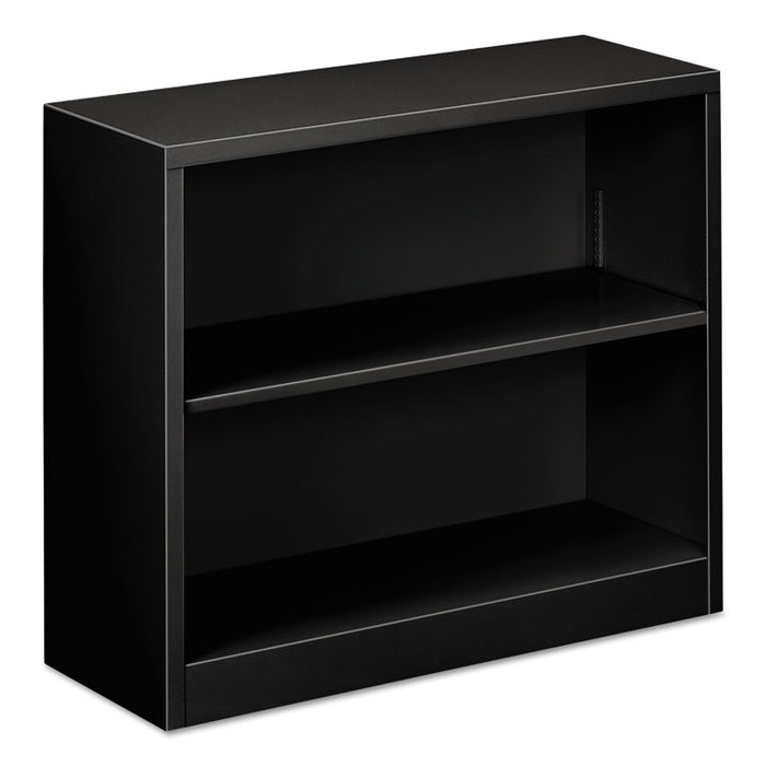 Steel Bookcase, 2-Shelf, 34.5"w x 12.63"d x 29"h, Black