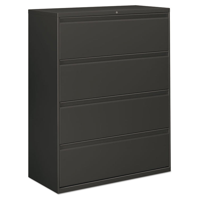 Four-Drawer Lateral File Cabinet, 42w x 18d x 52.5h, Charcoal