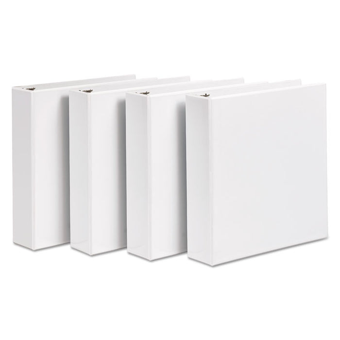 Durable View Binder with DuraHinge and Slant Rings, 3 Rings, 2" Capacity, 11 x 8.5, White, 4/Pack