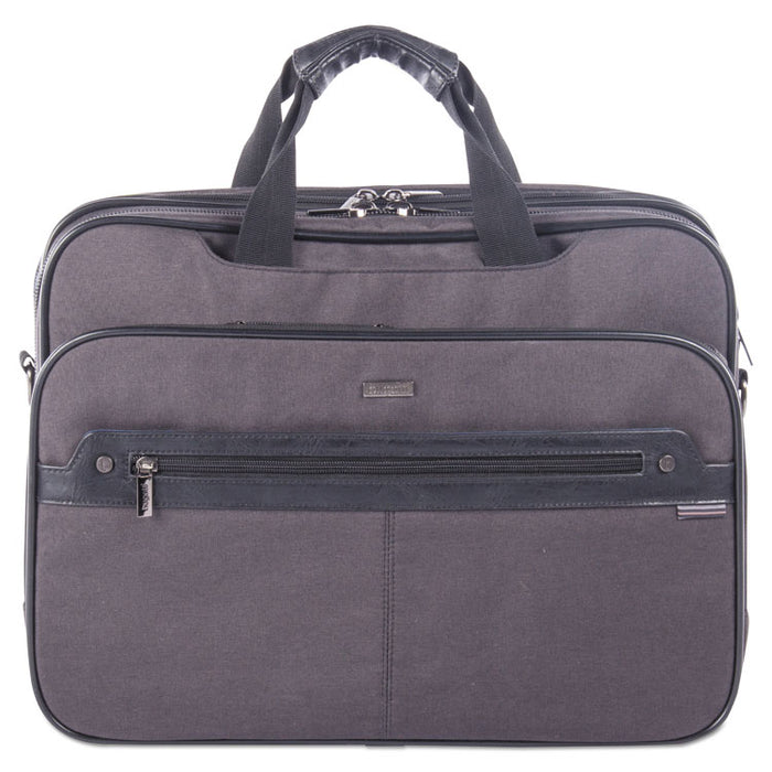 Harry Executive Briefcase, 16.5" x 4.75" x 12.5", Nylon/Synthetic Leather, Gray
