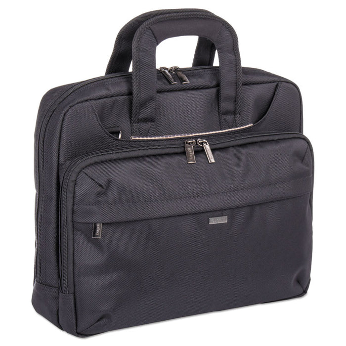 Mitchell Executive Briefcase, 16" x 4" x 12.25", Ballistic Nylon, Black