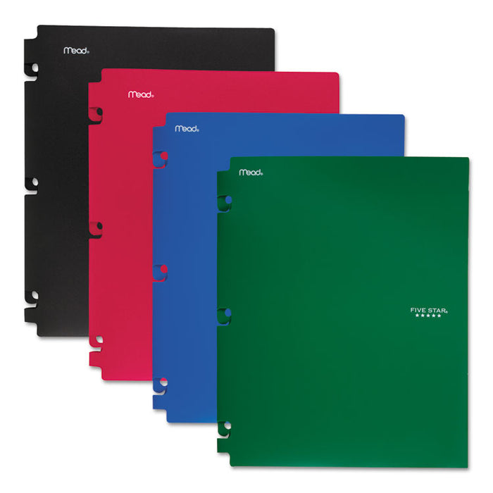 Snap-In Plastic Folder, 20-Sheet Capacity, 11 x 8.5, Assorted, Snap Closure, 4/Set