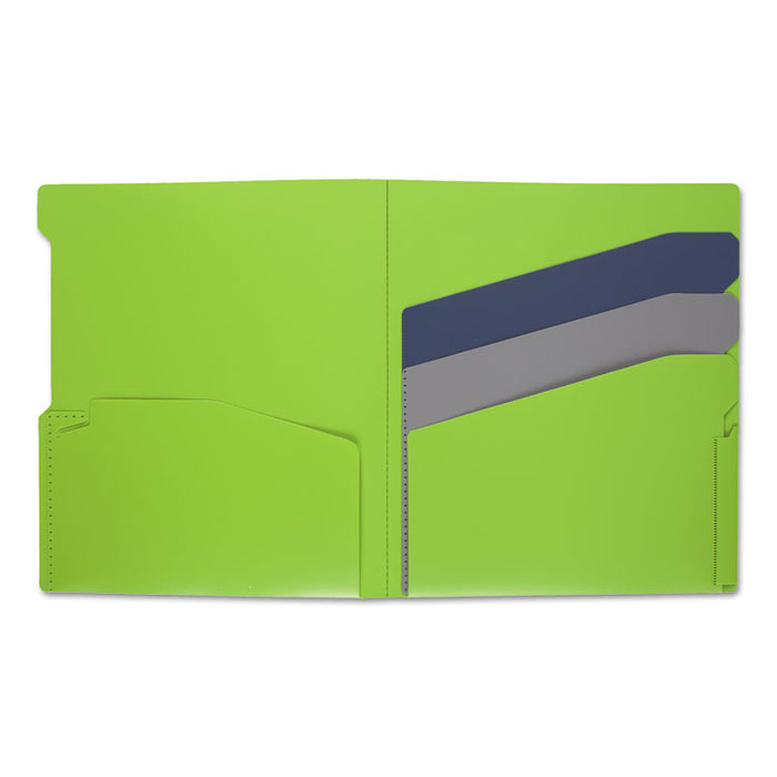 Quick-View Plastic Folder, 20 Sheets, 8 1/2 x 11, Assorted, Trend, 4/Set