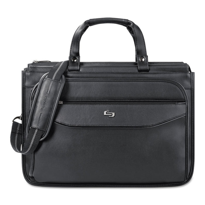 Harrison Briefcase, 16.75" x 7.75" x 12", Vinyl, Black