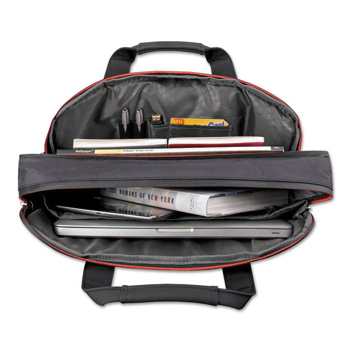 Mission Briefcase, 20" x 6" x 13", Polyester, Black