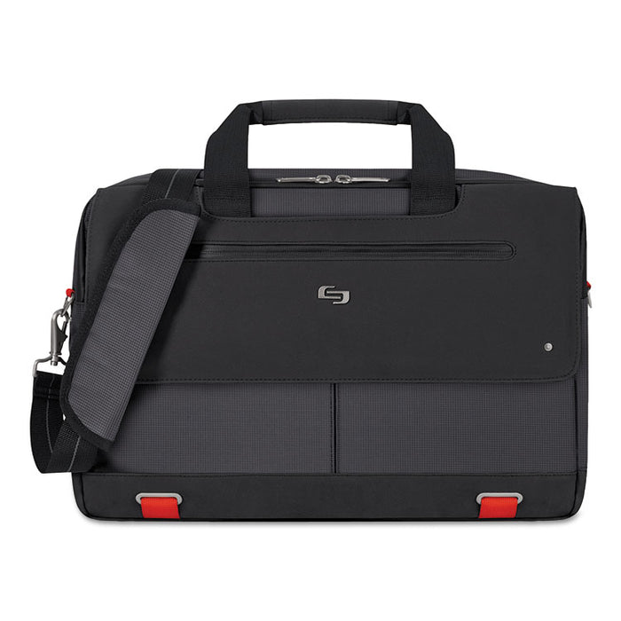 Mission Briefcase, 20" x 6" x 13", Polyester, Black