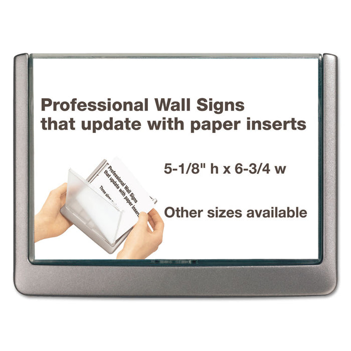 Click Sign Holder For Interior Walls, 6 3/4 x 5/8 x 5 1/8, Gray