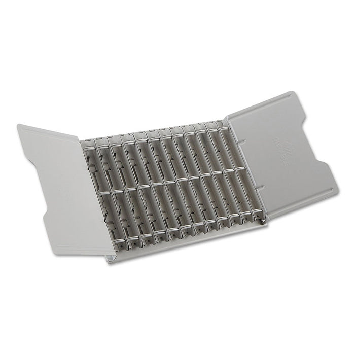 Desk-Mounted Catalog Rack, 12 1-inch Rings, Gray