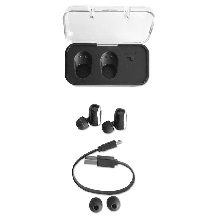 Konf Buds TW Wireless Bluetooth Ear Buds, Black/Silver