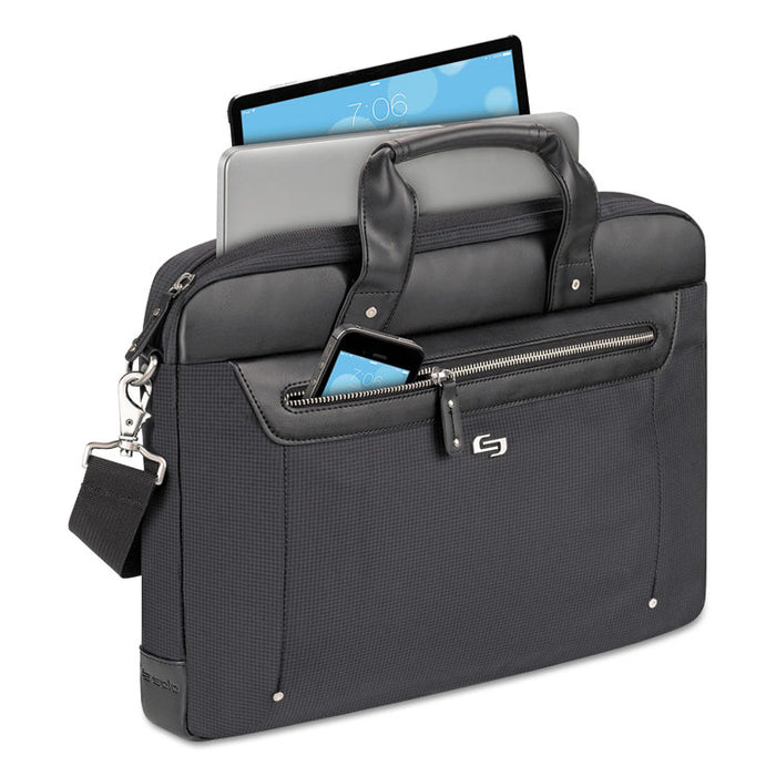 Irving Briefcase, Fits Devices Up to 15.6", Polyester, 16.54 x 2.36 x 13.39, Black