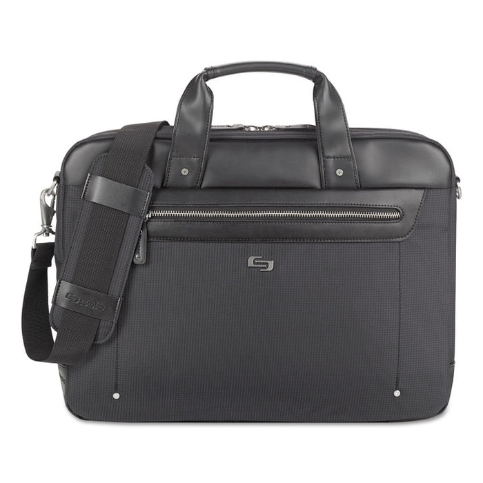 Irving Briefcase, Fits Devices Up to 15.6", Polyester, 16.54 x 2.36 x 13.39, Black