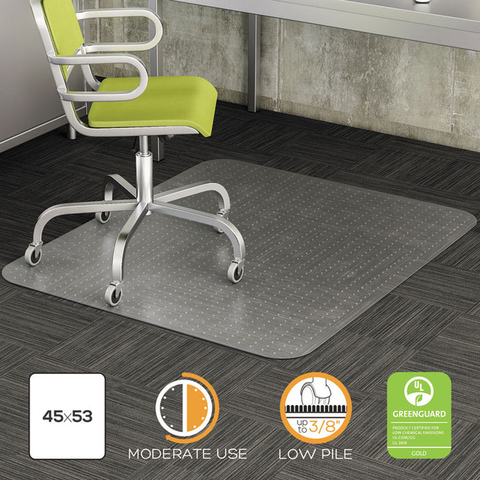 DuraMat Moderate Use Chair Mat, Low Pile Carpet, Flat, 45 x 53, Rectangle, Clear