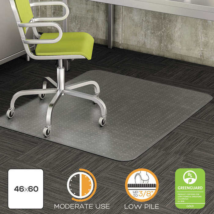 DuraMat Moderate Use Chair Mat, Low Pile Carpet, Roll, 46 x 60, Rectangle, Clear