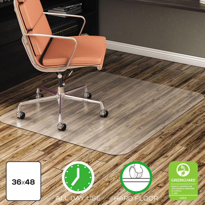 EconoMat All Day Use Chair Mat for Hard Floors, 36 x 48, Rectangular, Clear