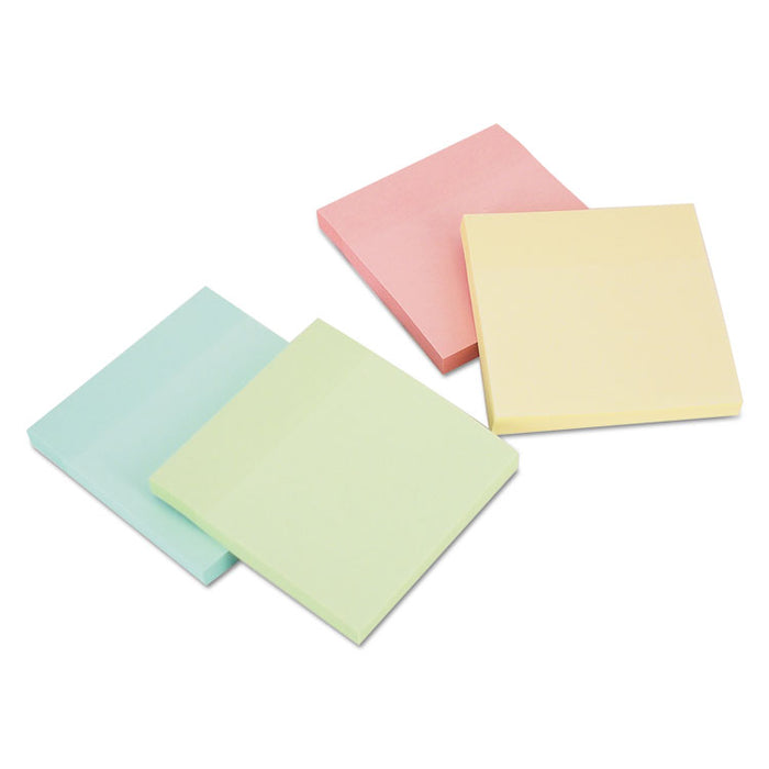 Self-Stick Note Pads, 3" x 3", Pastel, 90-Sheet, 24 Pads/Pack