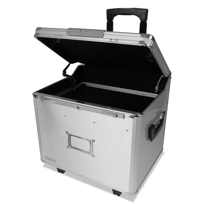 Locking Mobile File Chest with Electronic Digital Lock, Letter/Legal Files, 14.5" x 16.25" x 14.25", Silver