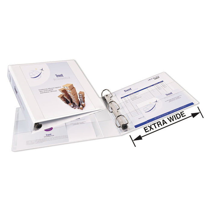 Heavy-Duty View Binder with DuraHinge, One Touch EZD Rings and Extra-Wide Cover, 3 Rings, 1.5" Capacity, 11 x 8.5, White