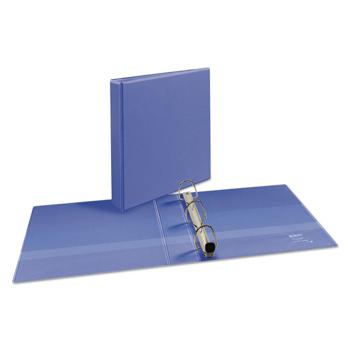Heavy-Duty View Binder with DuraHinge and One Touch EZD Rings, 3 Rings, 1.5" Capacity, 11 x 8.5, Periwinkle