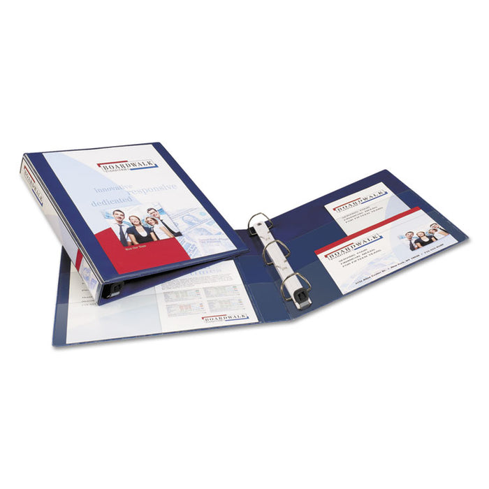 Heavy-Duty View Binder with DuraHinge and One Touch EZD Rings, 3 Rings, 1" Capacity, 11 x 8.5, Navy Blue