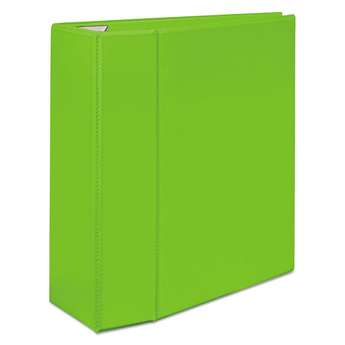 Heavy-Duty View Binder with DuraHinge and Locking One Touch EZD Rings, 3 Rings, 5" Capacity, 11 x 8.5, Chartreuse