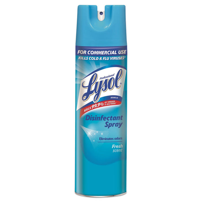 Disinfectant Spray, Fresh Scent, 19 oz Aerosol Spray, 12/Carton