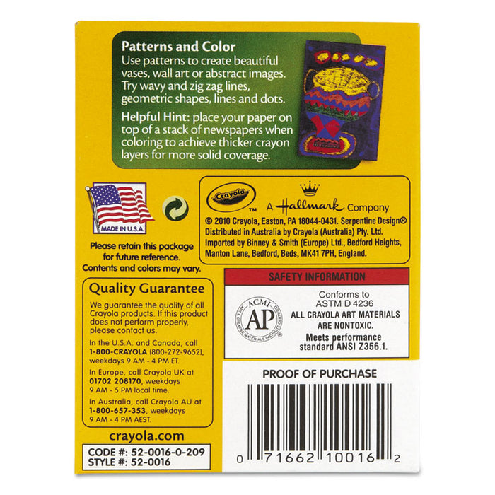 Classic Color Crayons, Tuck Box, 16 Colors