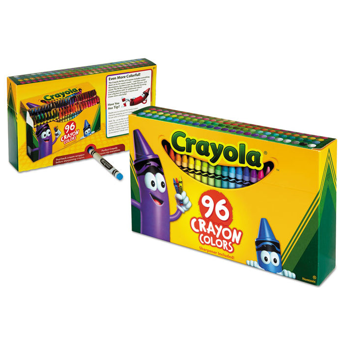 Classic Color Crayons in Flip-Top Pack with Sharpener, 96 Colors