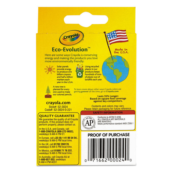 Classic Color Crayons, Peggable Retail Pack, 24 Colors/Pack