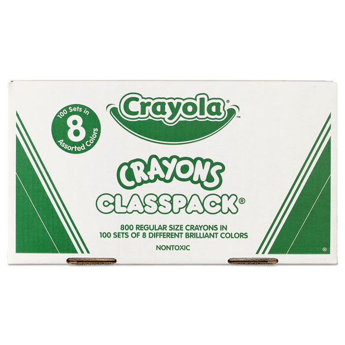 Classpack Regular Crayons, 8 Colors, 800/Box
