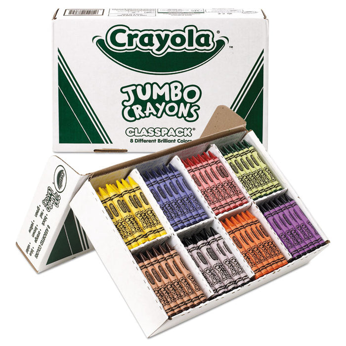 Jumbo Classpack Crayons, 25 Each of 8 Colors, 200/Set