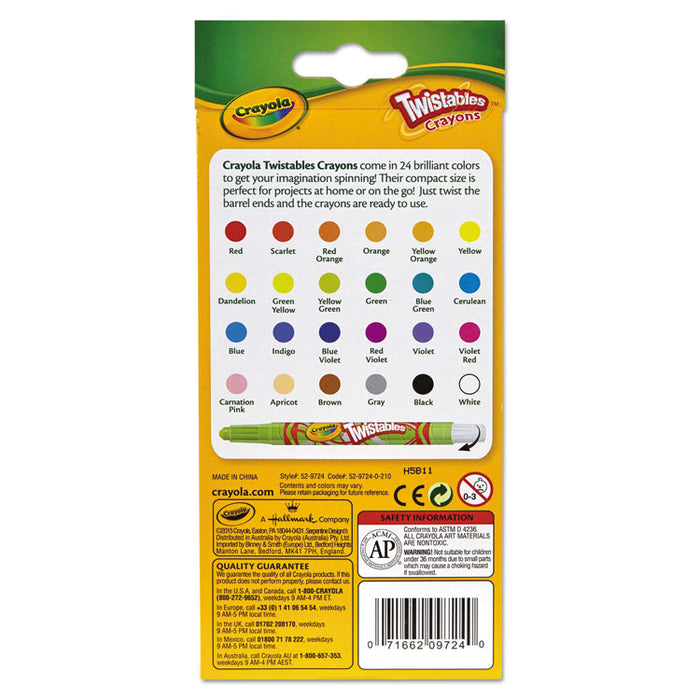 Twistables Mini Crayons, 24 Colors/Pack