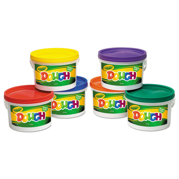 Modeling Dough Bucket, 3 lbs, Assorted Colors, 6 Buckets/Set
